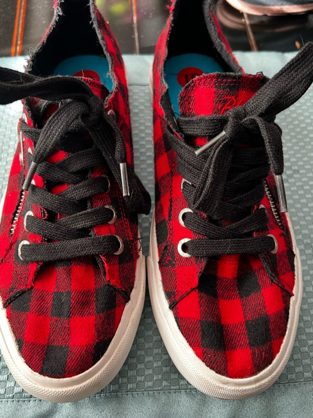 Blowfish Malibu Cute Buffalo Plaid lace ups